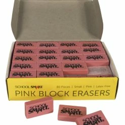 Top 10 😍 School Smart Small Pink Block Eraser, Pack Of 80 😉 -School Smart - shop 000789 D ecommfullsize