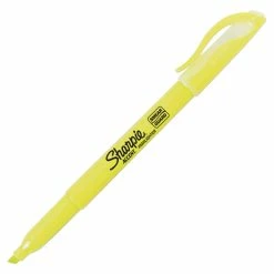 Promo 🤩 Sharpie Accent Smear Guard Highlighter, Chisel-Narrow Tip, Fluorescent Yellow, Pack Of 12 ❤️