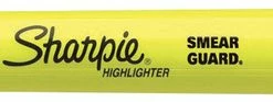 New 😍 Sharpie Accent Smear Guard Tank Style Highlighter, Chisel Tip, Fluorescent Yellow, Pack Of 12 🧨