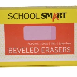 Cheapest 💯 School Smart Beveled Block Erasers, Small, Pink, Pack Of 36 😍