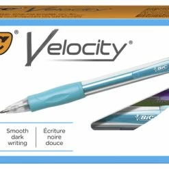 Coupon ⌛ BIC Velocity Latex-Free Mechanical Pencils With Cushioned Grips And Erasers, 0.9 Mm Tips, Aqua, Pack Of 12 🎉