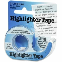 Hot Sale 🥰 Lee Products Lee 3-Line Removable Highlighter Tape, 1/2 X 393 Inches With Dispenser, Blue 😉