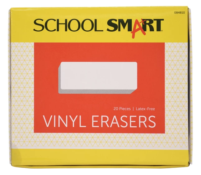 Discount ๐ School Smart Vinyl Block Erasers, 2-1/2 X 7/8 X 1/2 Inches, White, Pack Of 20 ๐ 3 Discount ๐ School Smart Vinyl Block Erasers, 2-1/2 X 7/8 X 1/2 Inches, White, Pack Of 20 ๐