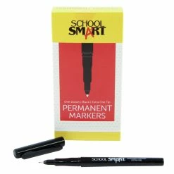 Promo 🧨 School Smart Permanent Markers, Extra Fine Tip, Black, Pack Of 12 ✨ -School Smart - shop 085037 B ecommfullsize