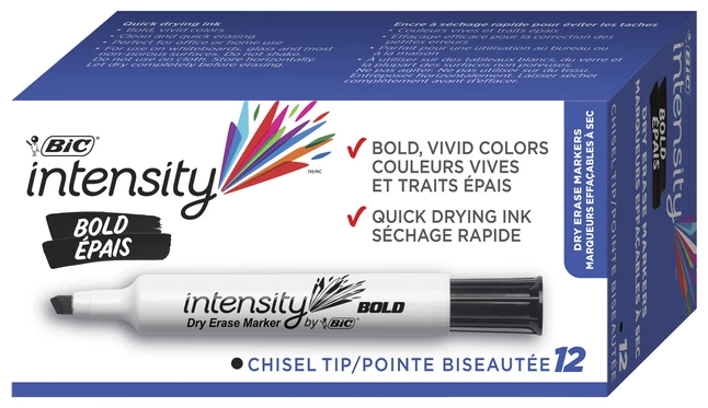 Promo ๐ BIC Intensity Bold Dry Erase Marker, Chisel Tip, Black, Pack Of 12 โจ 3 Promo ๐ BIC Intensity Bold Dry Erase Marker, Chisel Tip, Black, Pack Of 12 โจ
