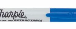 Discount 👍 Sharpie Retractable Permanent Marker, Ultra Fine Tip, Blue, Pack Of 12 🎉
