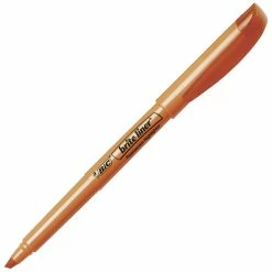 Outlet 🌟 BIC Highlighter, W/ Pocket Clip, Chisel Point, Nontoxic, Orange, Pack Of 12 🎉