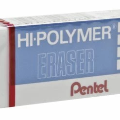 Buy 👍 Pentel Super Hi-Polymer High Quality Large Latex-Free Non-Abrasive Eraser, White 🔔