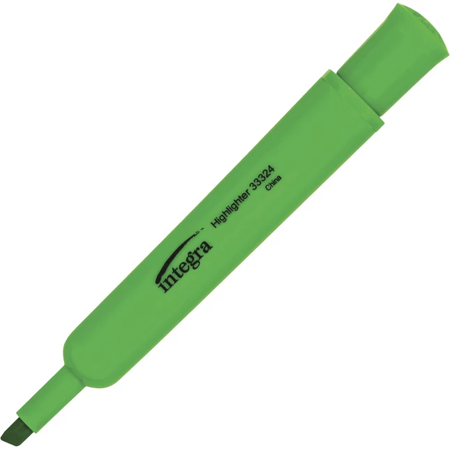 Outlet β Integra Fade Resistant Liquid Ink Desk Highlighter, Chisel Tip, Fluorescent Green, Pack Of 12 π 3 Outlet β Integra Fade Resistant Liquid Ink Desk Highlighter, Chisel Tip, Fluorescent Green, Pack Of 12 π