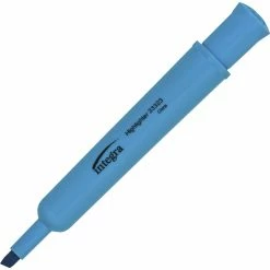 Cheap 💯 Integra Fade Resistant Liquid Ink Desk Highlighter, Chisel Tip, Fluorescent Blue, Pack Of 12 💯