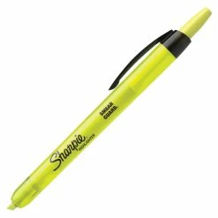 Flash Sale 🎁 Sharpie Smear Guard Non-Toxic Retractable Highlighter, Chisel Tip, Fluorescent Yellow, Pack Of 12 🌟