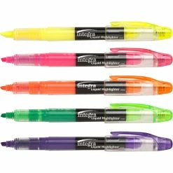 Best reviews of 🤩 Integra Liquid Ink Non-Refillable Pen Style Highlighter Set, Chisel Tip, Assorted Fluorescent Color, Set Of 5 😀 -School Smart - shop 1311039 B ecommfullsize