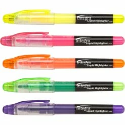 Best reviews of 🤩 Integra Liquid Ink Non-Refillable Pen Style Highlighter Set, Chisel Tip, Assorted Fluorescent Color, Set Of 5 😀 -School Smart - shop 1311039 C ecommfullsize