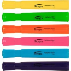 Promo ✨ Integra Desk Style Liquid Ink Highlighter Chisel Tip, Assorted Fluorescent Color, Pack Of 6 ⌛ -School Smart - shop 1311040 C ecommfullsize