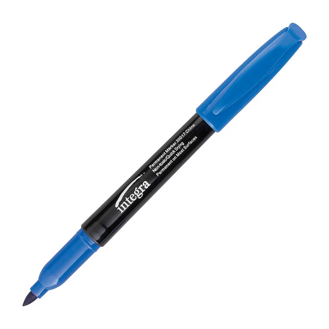 Discount โจ Integra Fade And Water Resistant Quick-Drying Permanent Marker, Fine Tip, Blue, Pack Of 12 ๐ 3 Discount โจ Integra Fade And Water Resistant Quick-Drying Permanent Marker, Fine Tip, Blue, Pack Of 12 ๐