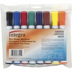New 🤩 Integra Dry-Erase Marker, Large Barrel, Chisel Tip, Assorted Colors, Set Of 8 ✨