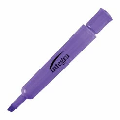 Flash Sale 😀 Integra Fade Resistant Liquid Ink Desk Highlighter, Chisel Tip, Fluorescent Purple, Pack Of 12 🌟