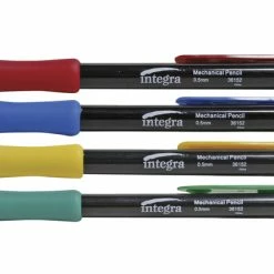 Hot Sale ✨ Integra Refillable Grip Mechanical Pencil With Three Full-Length Leads, 0.5 Mm Tip, Assorted Colors, Black Barrel 🤩