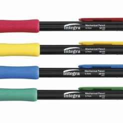 Buy 🌟 Integra Refillable Grip Mechanical Pencil With Three Full-Length Leads, 0.7 Mm Tip, Assorted Colors, Black Barrel 👍