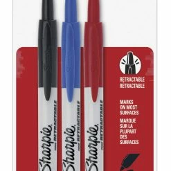 Coupon 👍 Sharpie Non-Toxic Non-Washable Retractable Permanent Marker, Fine Tip, Assorted Color, Pack Of 3 🤩