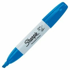 Deals 😀 Sharpie Permanent Marker, Chisel Tip, Blue, Pack Of 12 🎉