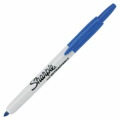 Promo 👍 Sharpie Retractable Fine Point Permanent Marker, Blue, Pack Of 12 🧨