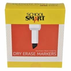 Outlet 🤩 School Smart Dry Erase Marker, Low Odor, Chisel Tip, Black, Pack Of 12 🥰