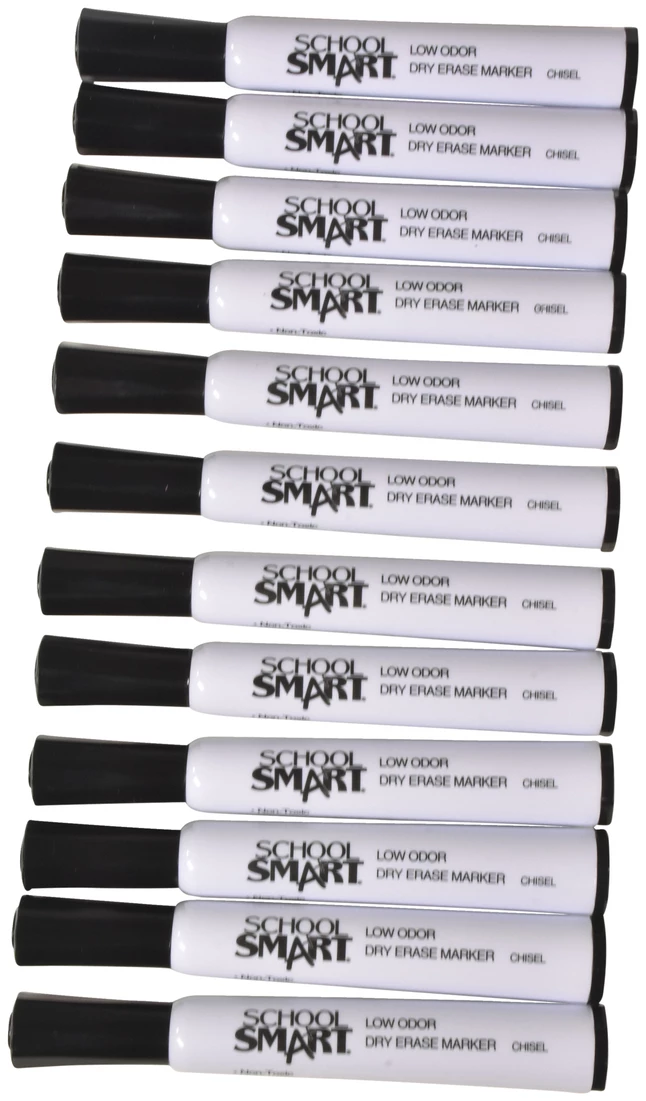 Outlet ๐คฉ School Smart Dry Erase Marker, Low Odor, Chisel Tip, Black, Pack Of 12 ๐ฅฐ 6 Outlet ๐คฉ School Smart Dry Erase Marker, Low Odor, Chisel Tip, Black, Pack Of 12 ๐ฅฐ - Image 4