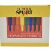 Cheap ✔️ School Smart Permanent Markers, Broad Chisel Tips, Assorted Colors, Set Of 8 ❤️