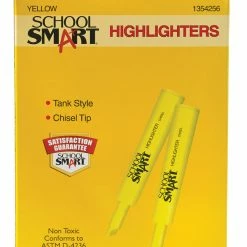 Outlet ⌛ School Smart Tank Style Highlighters, Chisel Tip, Yellow, Pack Of 20 😍