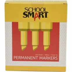 Cheapest ✨ School Smart Non-Toxic Permanent Marker, Broad Chisel Tip, Yellow, Pack Of 12 🤩