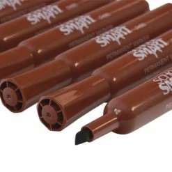 Deals 🎉 School Smart Permanent Marker, Broad Chisel Tip, Brown, Pack Of 12 🔔 -School Smart - shop 1354265 C ecommfullsize