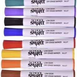 Discount 😍 School Smart Dry Erase Markers, Bullet Tip, Low Odor, Assorted Colors, Set Of 8 😀 -School Smart - shop 1354270 B ecommfullsize