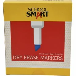 Wholesale 🤩 School Smart Low Odor Non-Toxic Dry Erase Marker, Chisel Tip, Blue, Pack Of 12 🛒