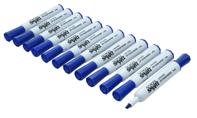Wholesale 🤩 School Smart Low Odor Non-Toxic Dry Erase Marker, Chisel Tip, Blue, Pack Of 12 🛒 5 Wholesale 🤩 School Smart Low Odor Non-Toxic Dry Erase Marker, Chisel Tip, Blue, Pack Of 12 🛒 - Image 3