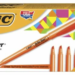 Best Pirce 🤩 BIC Brite Liner Pocket Style Highlighter, Chisel Tip, Orange, Pack Of 12 🎁