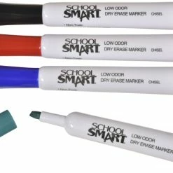 Outlet 👍 School Smart Dry Erase Marker, Chisel Tip, Assorted Colors, Pack Of 4 🤩 -School Smart - shop 1400750 D ecommfullsize