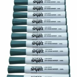 Outlet 🤩 School Smart Low Odor Non-Toxic Dry Erase Marker, Chisel Tip, Green, Pack Of 12 🎁 -School Smart - shop 1400752 C ecommfullsize