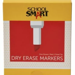 Wholesale 🌟 School Smart Low Odor Non-Toxic Dry Erase Marker, Chisel Tip, Red, Pack Of 12 🧨