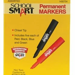Best reviews of 🎁 School Smart Permanent Marker Set, Broad Chisel Tip, Assorted Colors, Set Of 20 🤩