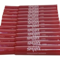 Flash Sale 🤩 School Smart Non-Toxic Permanent Marker, Broad Chisel Tip, Red, Pack Of 12 🔥 -School Smart - shop 1400755 B ecommfullsize