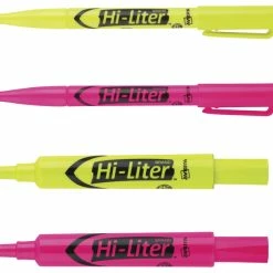 Buy ⭐ HI-LITER Desk And Pen Style Highlighter, Chisel Tip, Fluorescent Yellow And Pink , Box Of 24 🥰 -School Smart - shop 1401511 B ecommfullsize