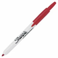Best Pirce 😀 Sharpie Sanford Non-Toxic Non-Washable Retractable Permanent Marker, Fine Tip, Red, Pack Of 12 🔔