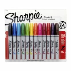 Best deal 🎉 Sharpie Permanent Marker, Brush Tip, Assorted Color, Set Of 12 💯