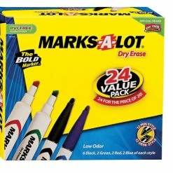 Best Pirce 🔔 Avery Marks-A-Lot Low Odor Non-Toxic Dry Erase Marker Combo Pack, Fine And Chisel Tip, Assorted Colors, Set Of 24 🌟