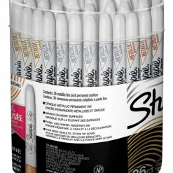 Flash Sale 🌟 Sharpie Metallic Permanent Markers, Fine Tip, Assorted Colors, Pack Of 36 ❤️ -School Smart - shop 1440657 B ecommfullsize