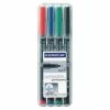 Buy 🥰 Staedtler Quick Drying Permanent Marker Set, Fine Tip, Assorted Color, Set Of 4 ✨