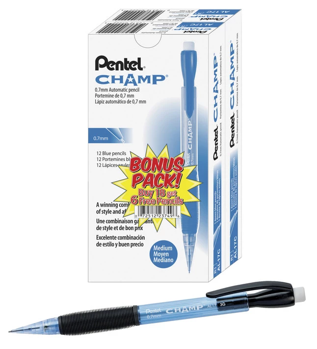 Wholesale ๐ Pentel Champ Mechanical Pencils, 0.7 Mm, Blue Barrel, Pack Of 24 โค๏ธ 3 Wholesale ๐ Pentel Champ Mechanical Pencils, 0.7 Mm, Blue Barrel, Pack Of 24 โค๏ธ