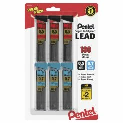 Outlet 🎉 Pentel Super Hi-Polymer Lead Refills Value Pack, .5 Mm /.7 Mm, Black, 6 Per Pack 🎁
