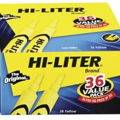 Budget 👍 HI-LITER Desk Style Highlighter, Chisel Tip, Fluorescent Yellow, Box Of 36 👍 -School Smart - shop 1571435 SPR ecommfullsize
